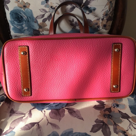 Dooney and Burke Bubblegum Pink Pebble Leather Satchel Bag - Picture 9 of 13